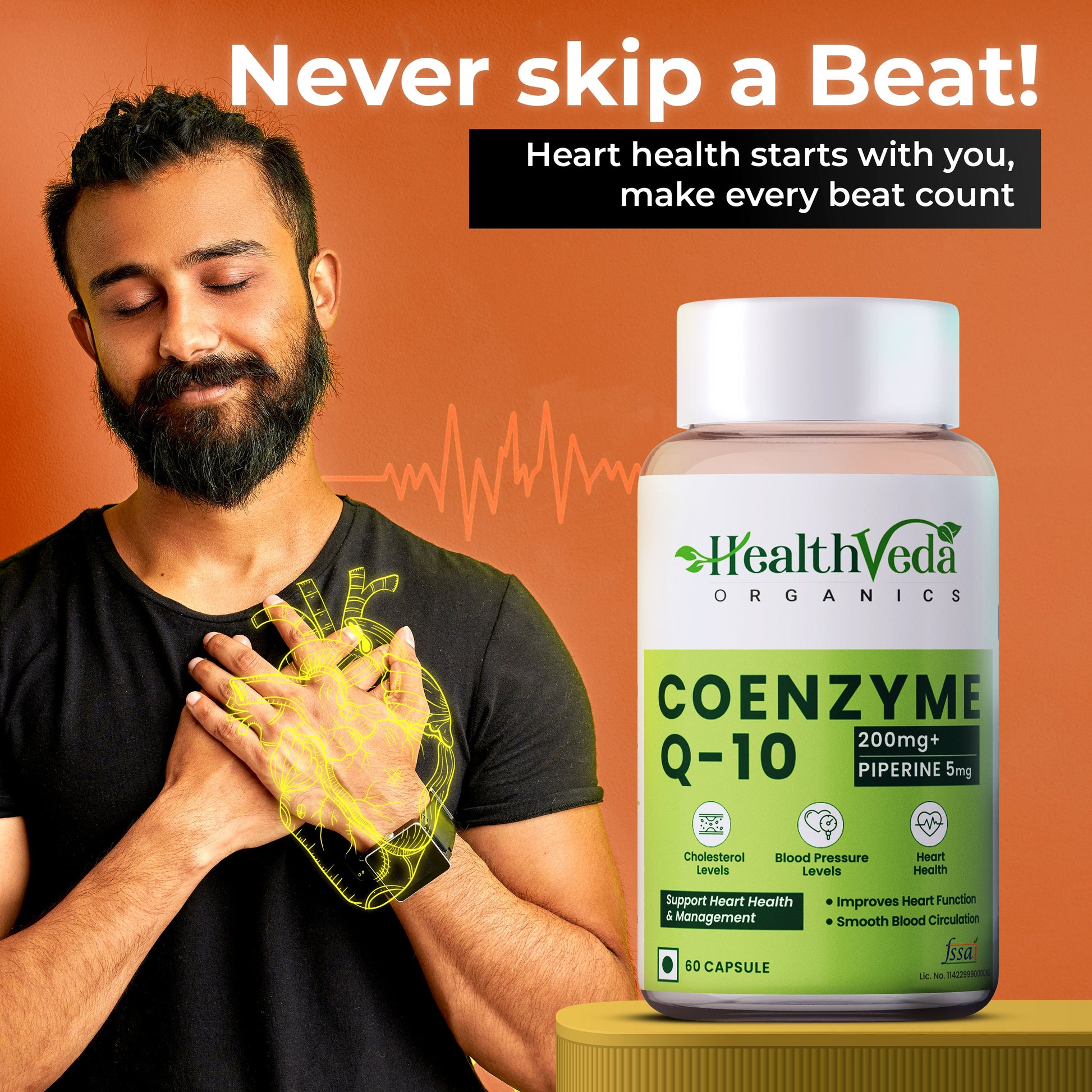 Health Veda Organics Coenzyme (Coq10) Capsules
