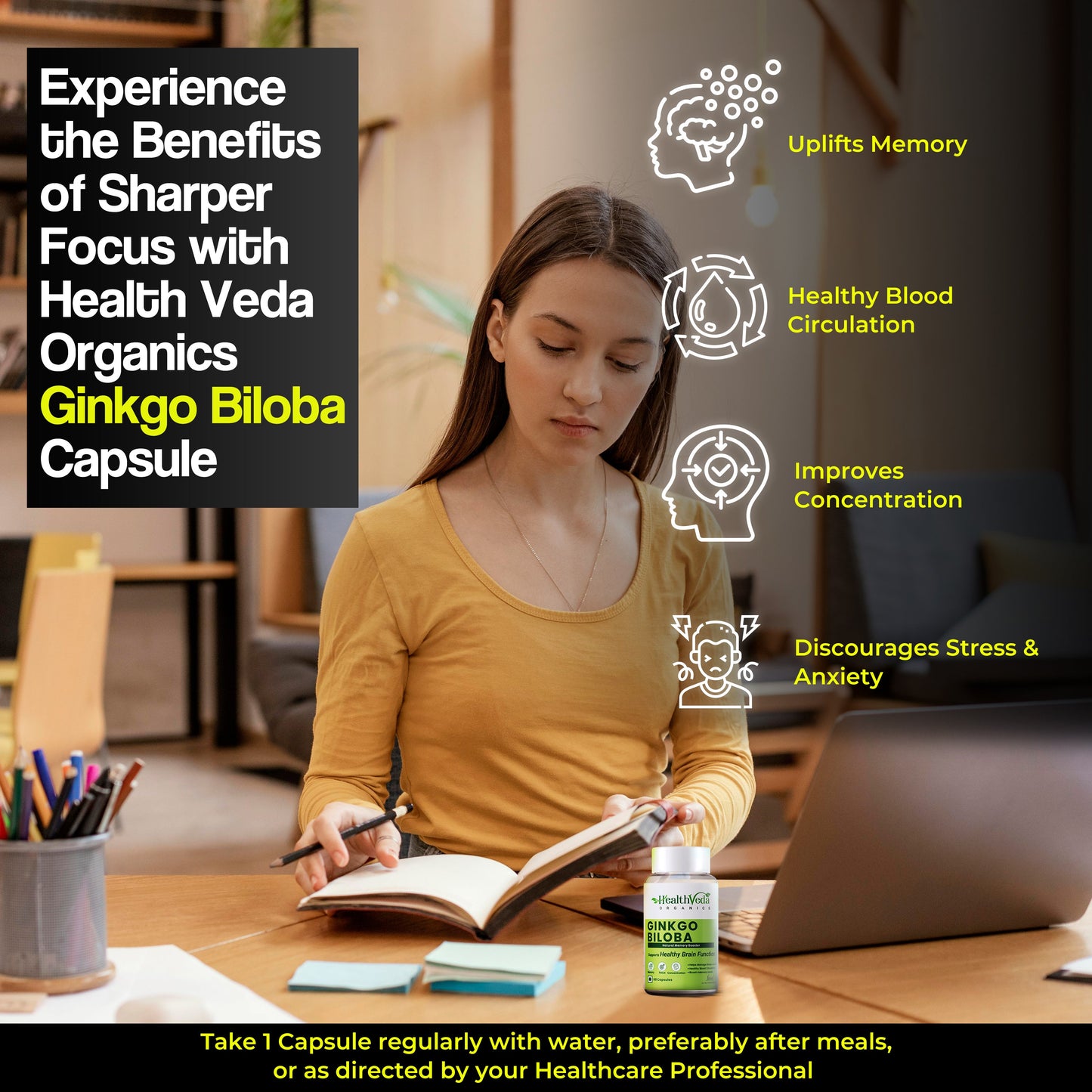 Health Veda Organics Ginkgo Biloba Capsules