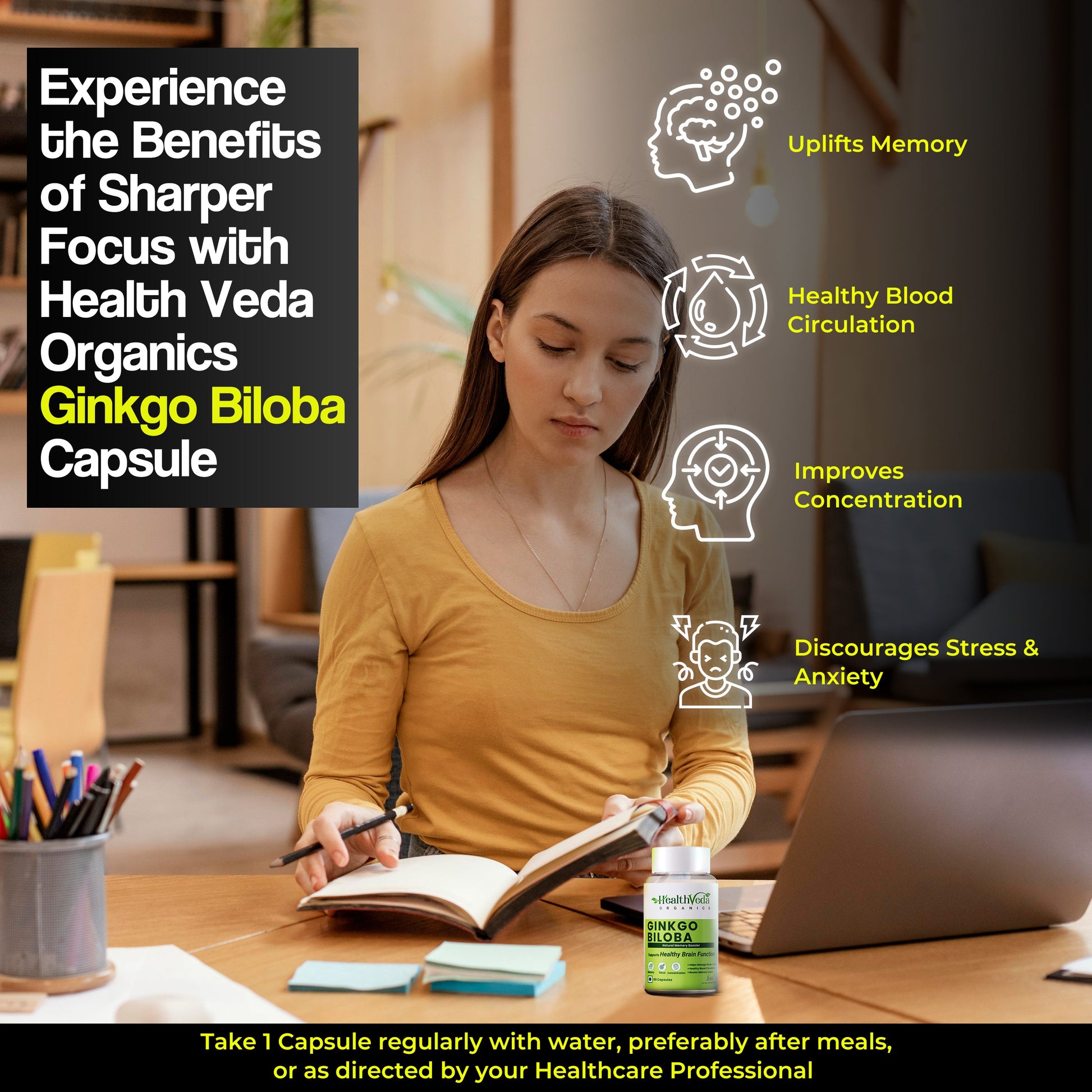 Health Veda Organics Ginkgo Biloba Capsules