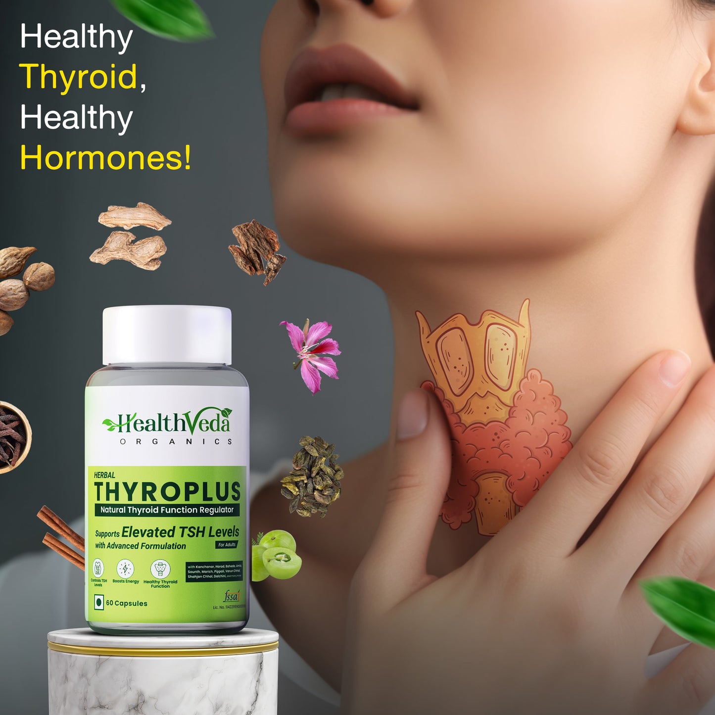 Health Veda Organics Thyroplus Capsules