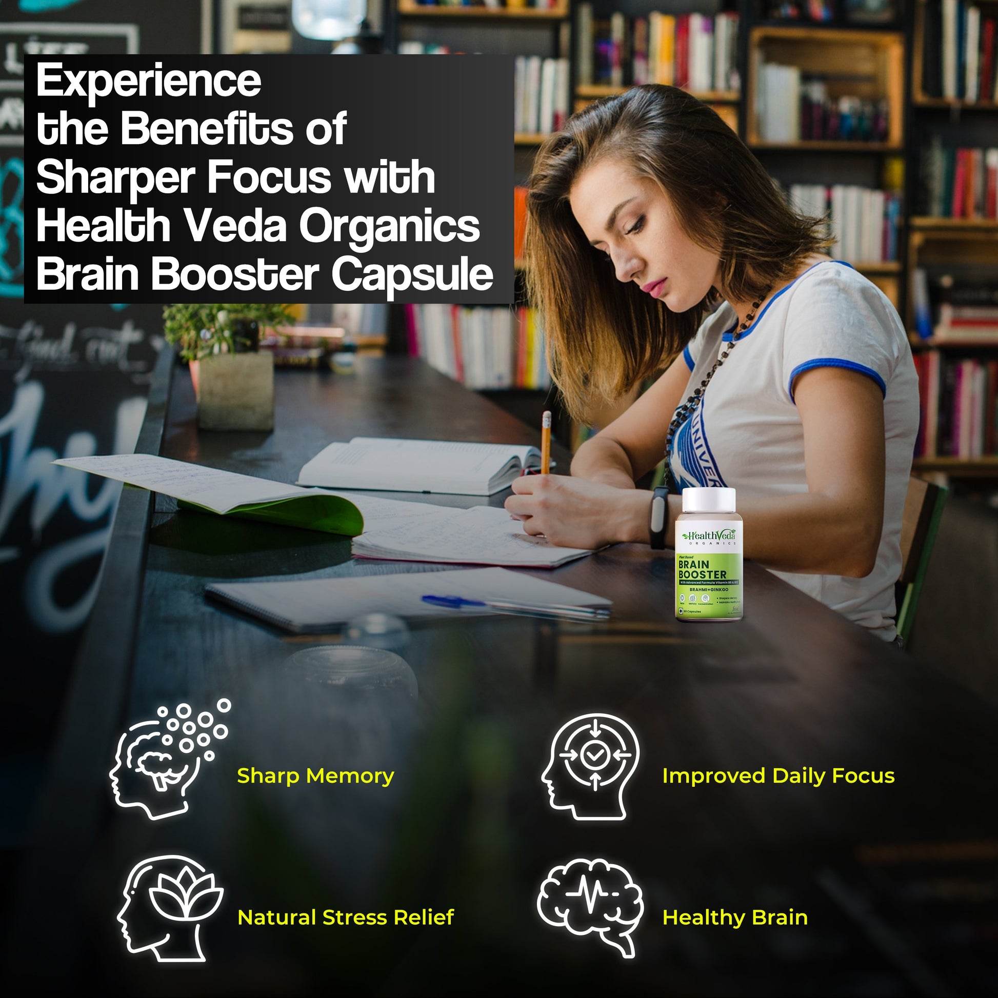 Health Veda Organics Plant Based Brain Booster Capsules