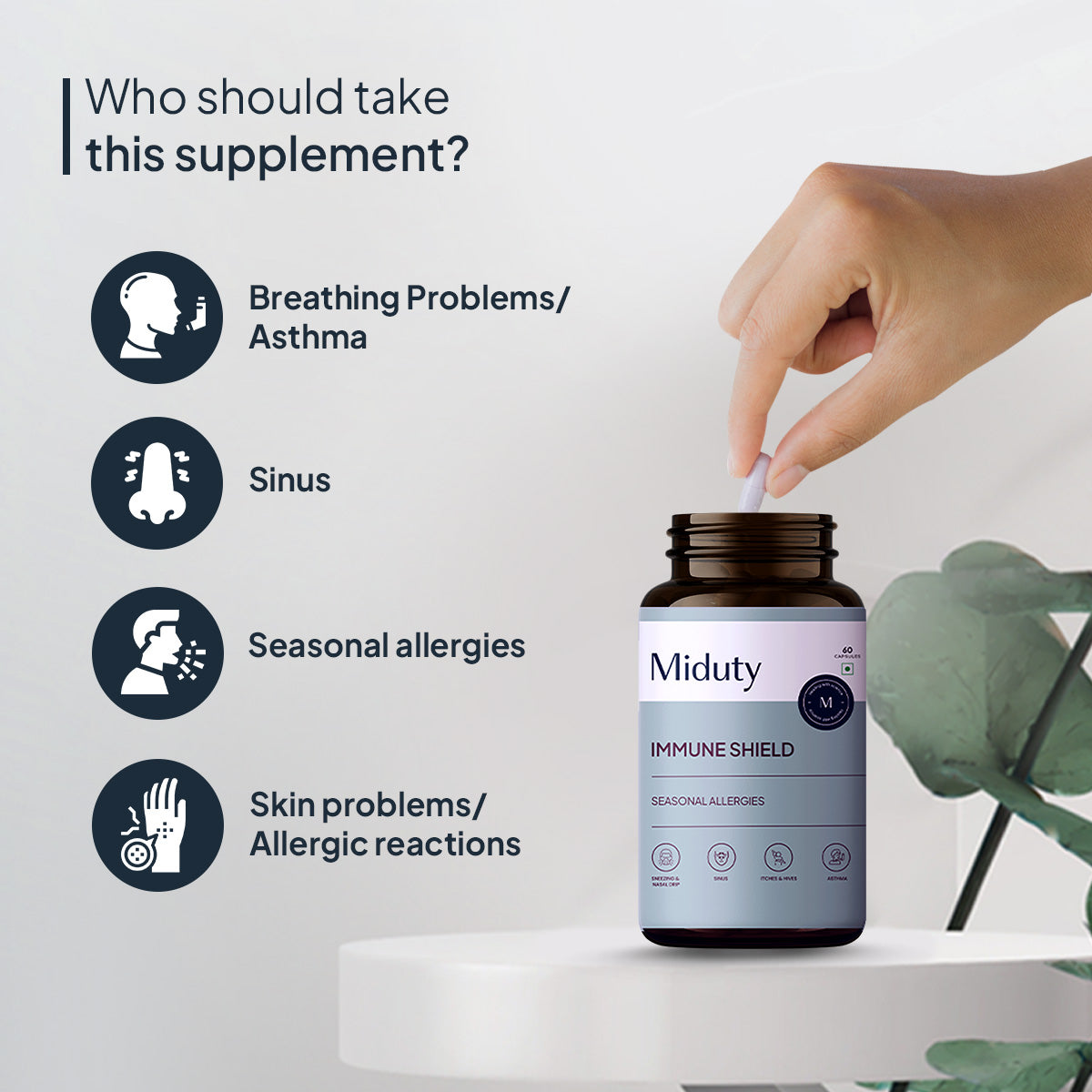 Miduty by Palak Notes Immune Shield Seasonal Allergies Capsules