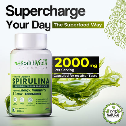 Health Veda Organics Spirulina Capsules