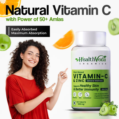 Health Veda Organics Natural Vitamin C Tablets For Skin & Health