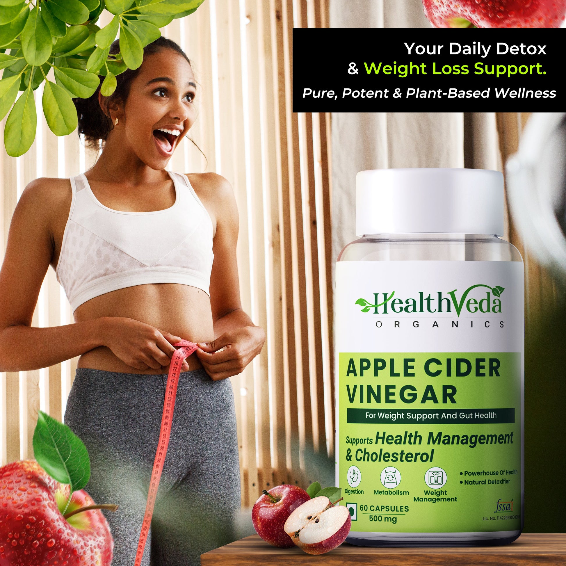 Health Veda Organics Apple Cider Vinegar Supplements Capsules