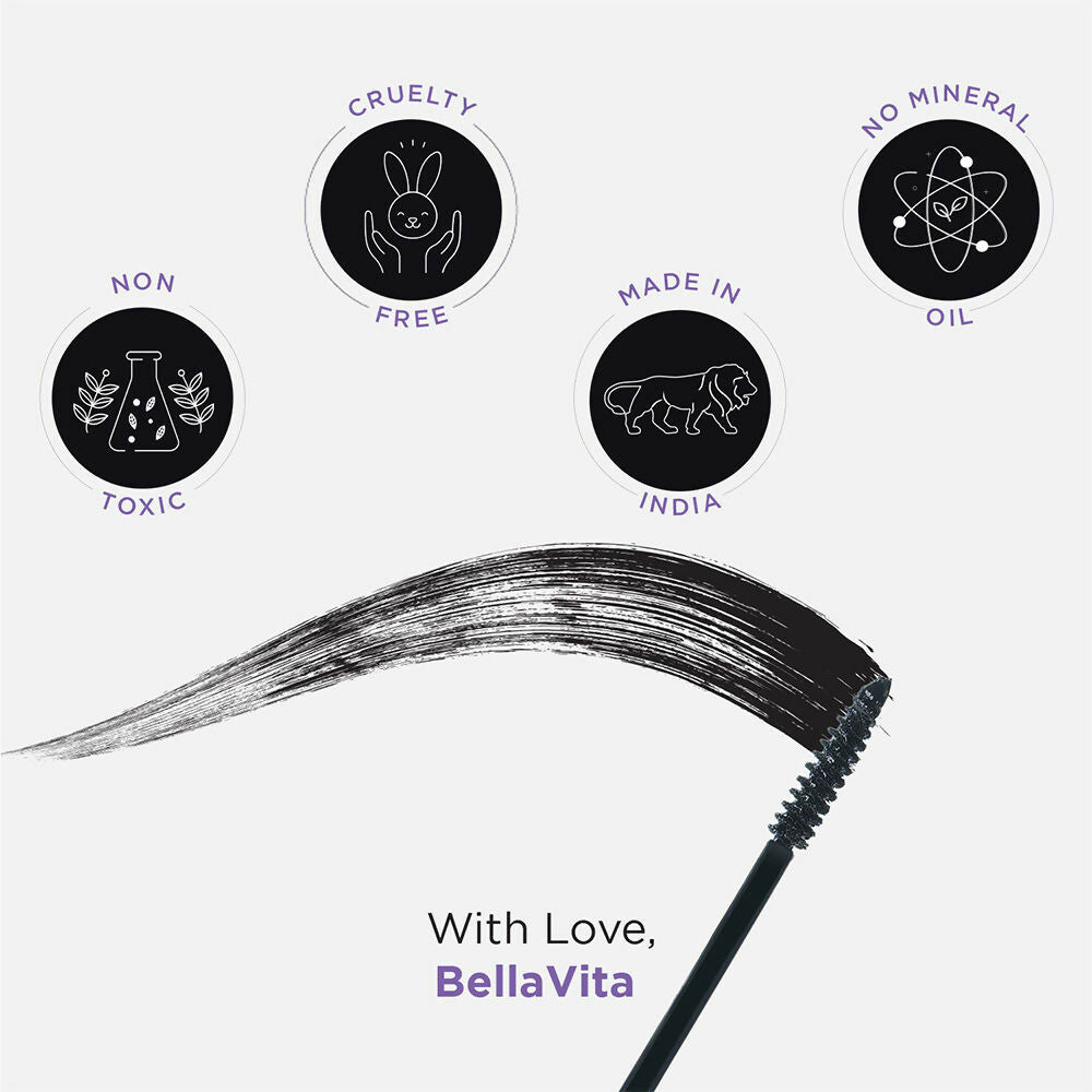Bella Vita Organic Intense Drama Waterproof, Lengthening & Volumising Mascara Black
