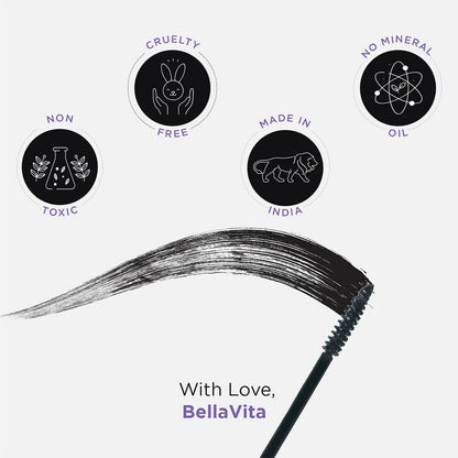 Bella Vita Organic Intense Drama Waterproof, Lengthening & Volumising Mascara Black