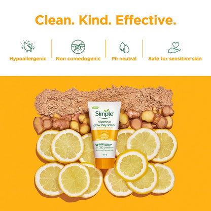 Simple Protect N Glow Vitamin C Glow Clay Scrub