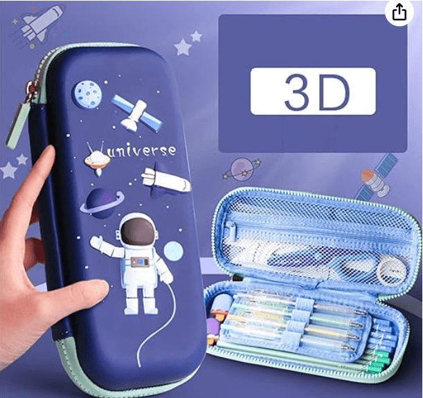 3D EVA Space Pencil Case for Kids - Pencil Pouch, New Kids Designer Pencil Pouch for Kids - Pencil Pouch for Kids (Space Design) - Drmedicart