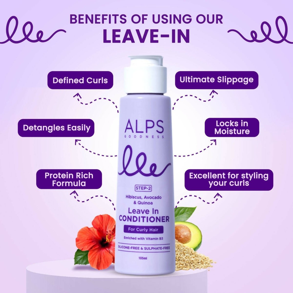 Alps Goodness Hibiscus, Avocado & Quinoa Leave in Conditioner