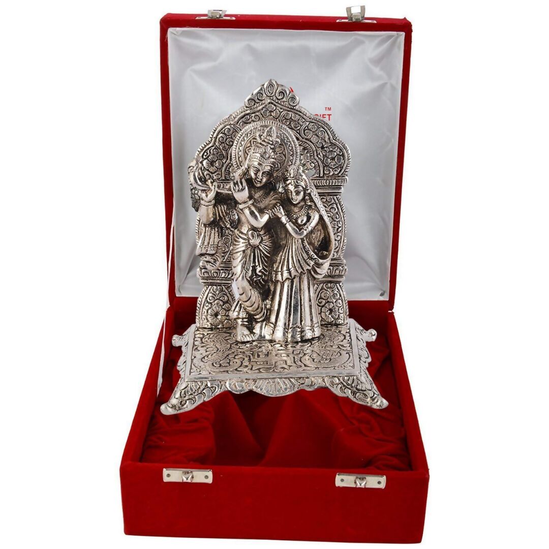 Buy International Gift Silver Plated Radha Krishna Idol