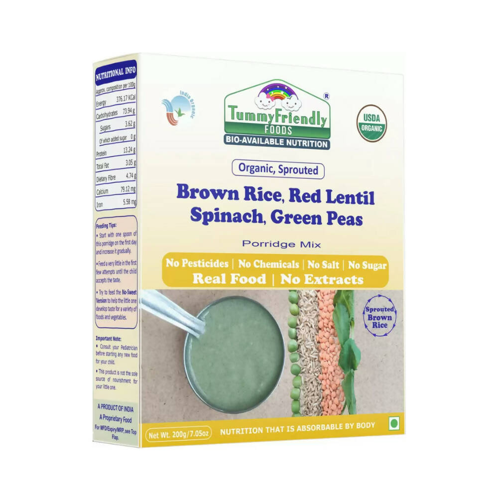 TummyFriendly Foods Stage3 Sprouted Ragi, Brown Rice, Oats, Sathu Maavu, Pulses, Vegetables & Fruit Porridge Mixes For 8 Months - Drmedicart