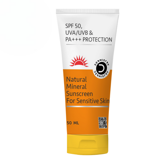 Dermistry Natural Mineral Sunscreen for Sensitive Skin & Children SPF 50 UVA UVB PA+++ Protection