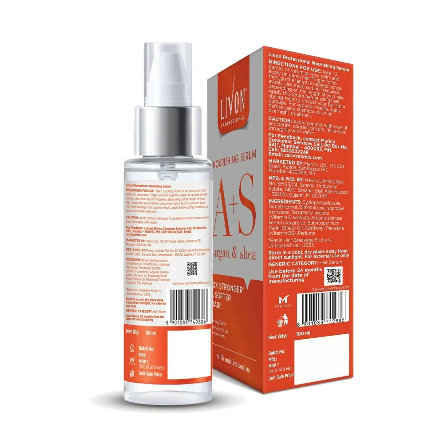 Livon Professional Nourishing Serum With Argan, Shea & Multivitamins