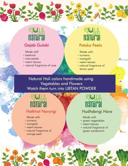 Shuddh Natural Ubtan Based Herbal Gulal, Ayurvedic Thandai Powder, Honey | Holi Gift Hamper