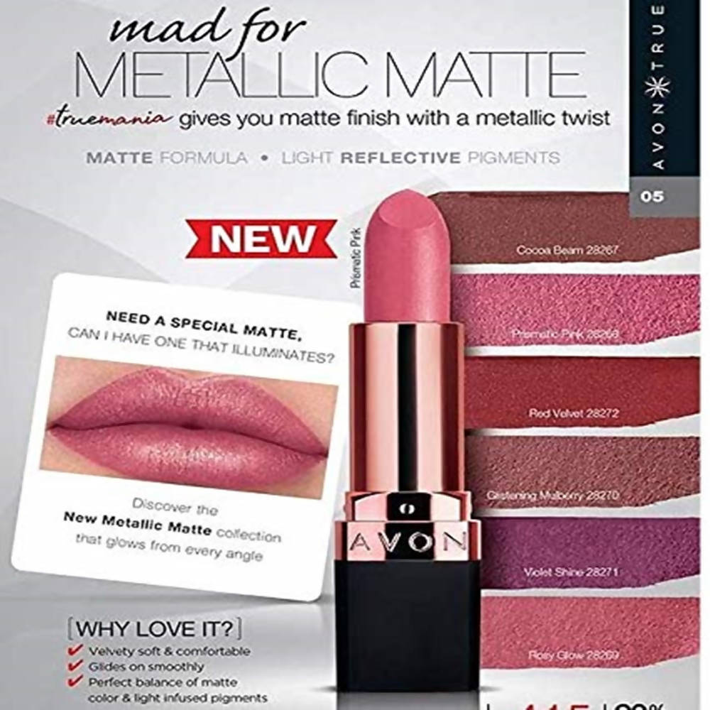 Avon True Color Velvet Luminosity Metallic Matte Lipstick - Prismatic Pink - DrMediCart