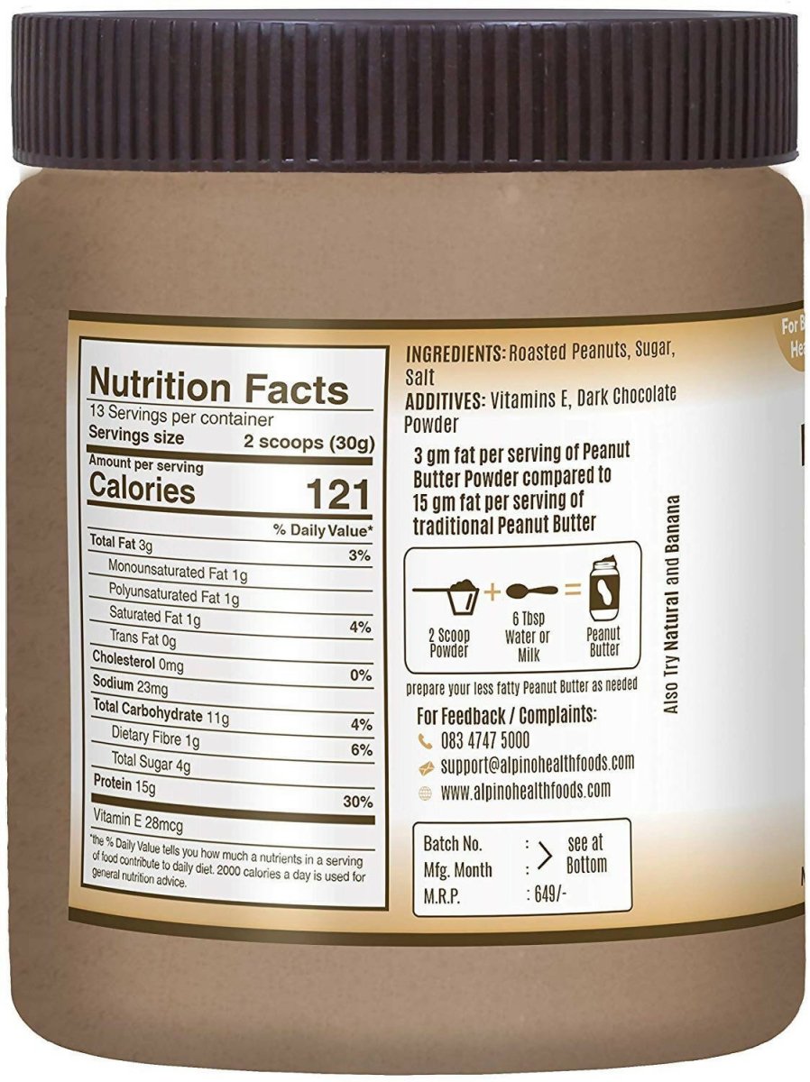 Alpino Peanut Butter Powder Dark Chocolate