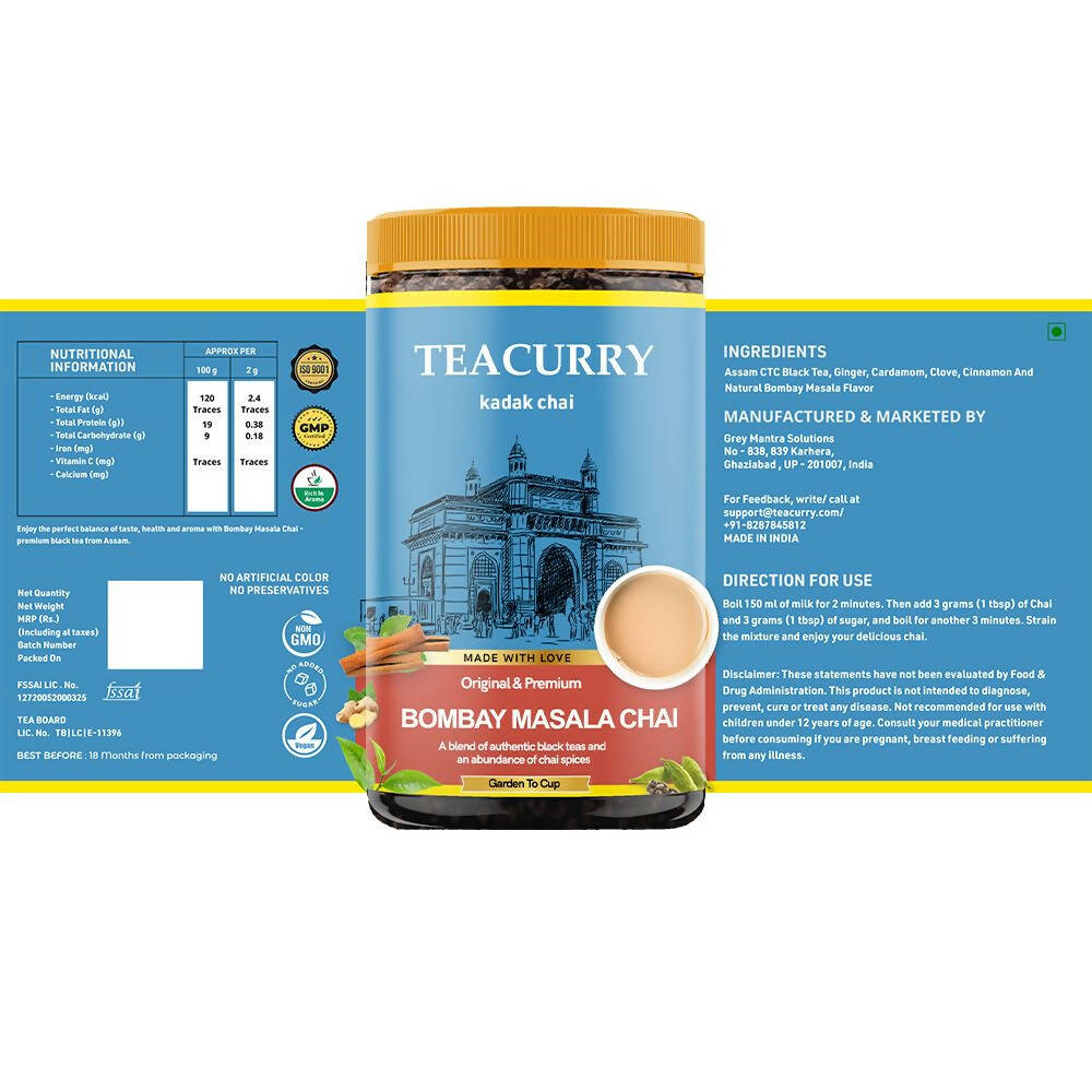 Teacurry Bombay Masala Chai Powder - Drmedicart