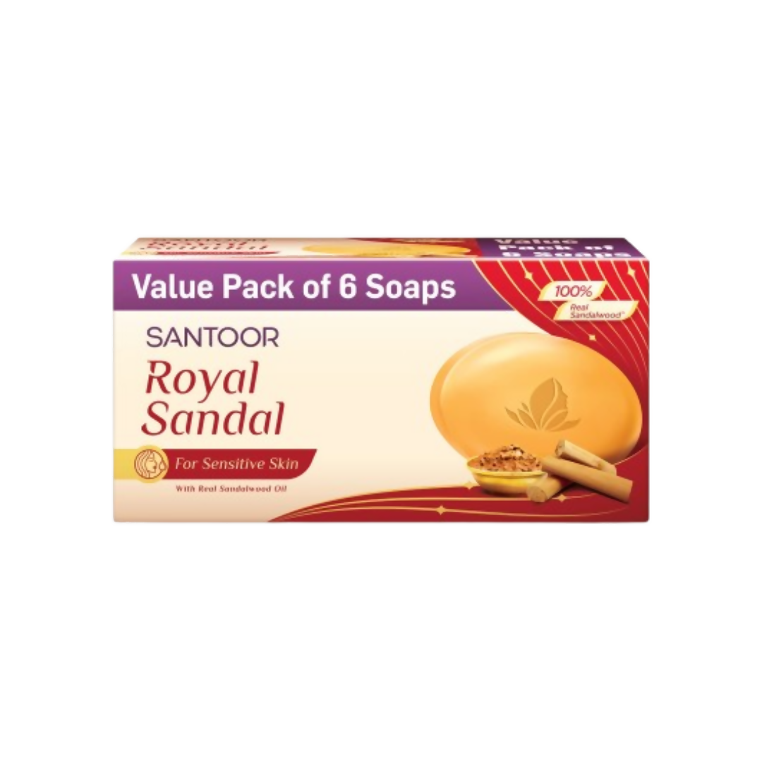 Santoor Royal Sandal Bathing Soap For Sensitive Skin
