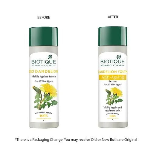 Buy Biotique Bio Dandelion Visibly Ageless Serum 190 ml from DrMediCart, Ship from India to USA
