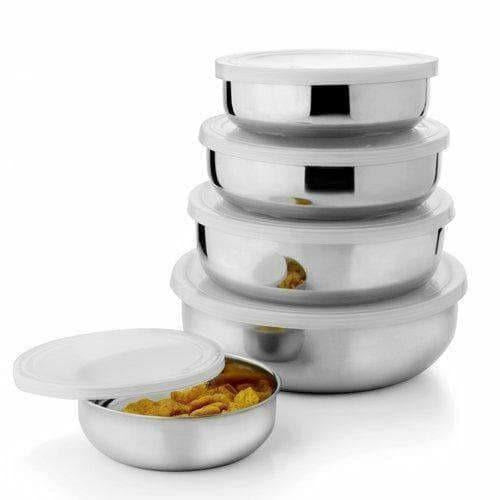 Buy Stainless Steel Air Tight Lid Bowl Set Of 5