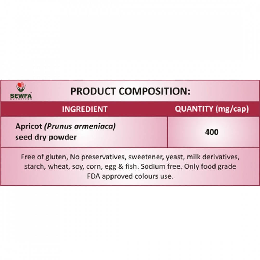 Sewfa Naturals Apricot Seed Powder Capsules
