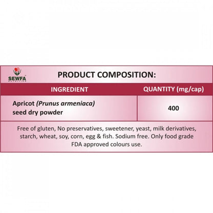 Sewfa Naturals Apricot Seed Powder Capsules
