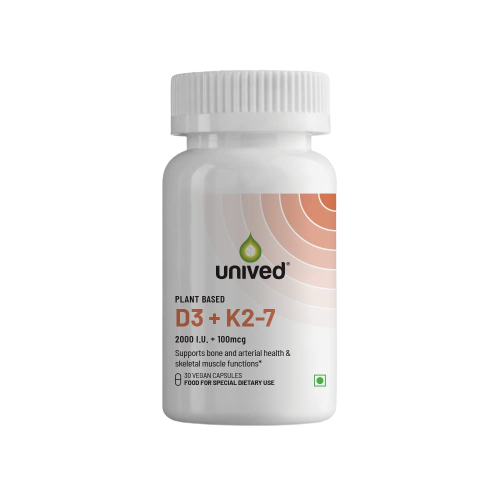 Unived Plant Based D3+K2 -7 Vegan Capsules
