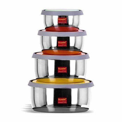 Buy Stainless Steel Food Storage Airtight & Leak Proof -  Set  of 4 Containers