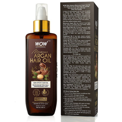 Wow Skin Science Moroccan Argan Hair Oil - Drmedicart