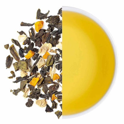 Teabox Organic Turmeric Ginger Tulsi Green Tea Loose Leaves - Drmedicart