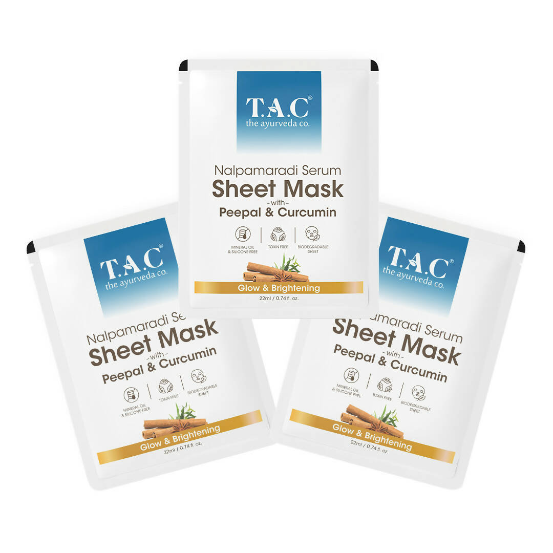TAC - The Ayurveda Co. Nalpamaradi Serum Sheet Mask | with Aloe Vera & Sandalwood - DrMediCart