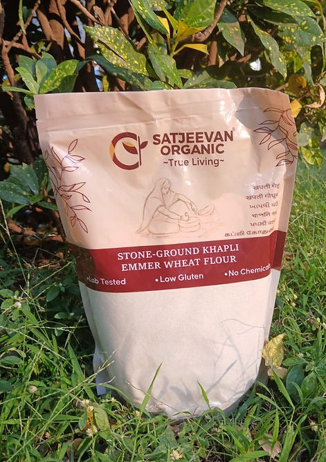 Satjeevan Organic Stone-Ground Khapli Emmer Wheat Flour