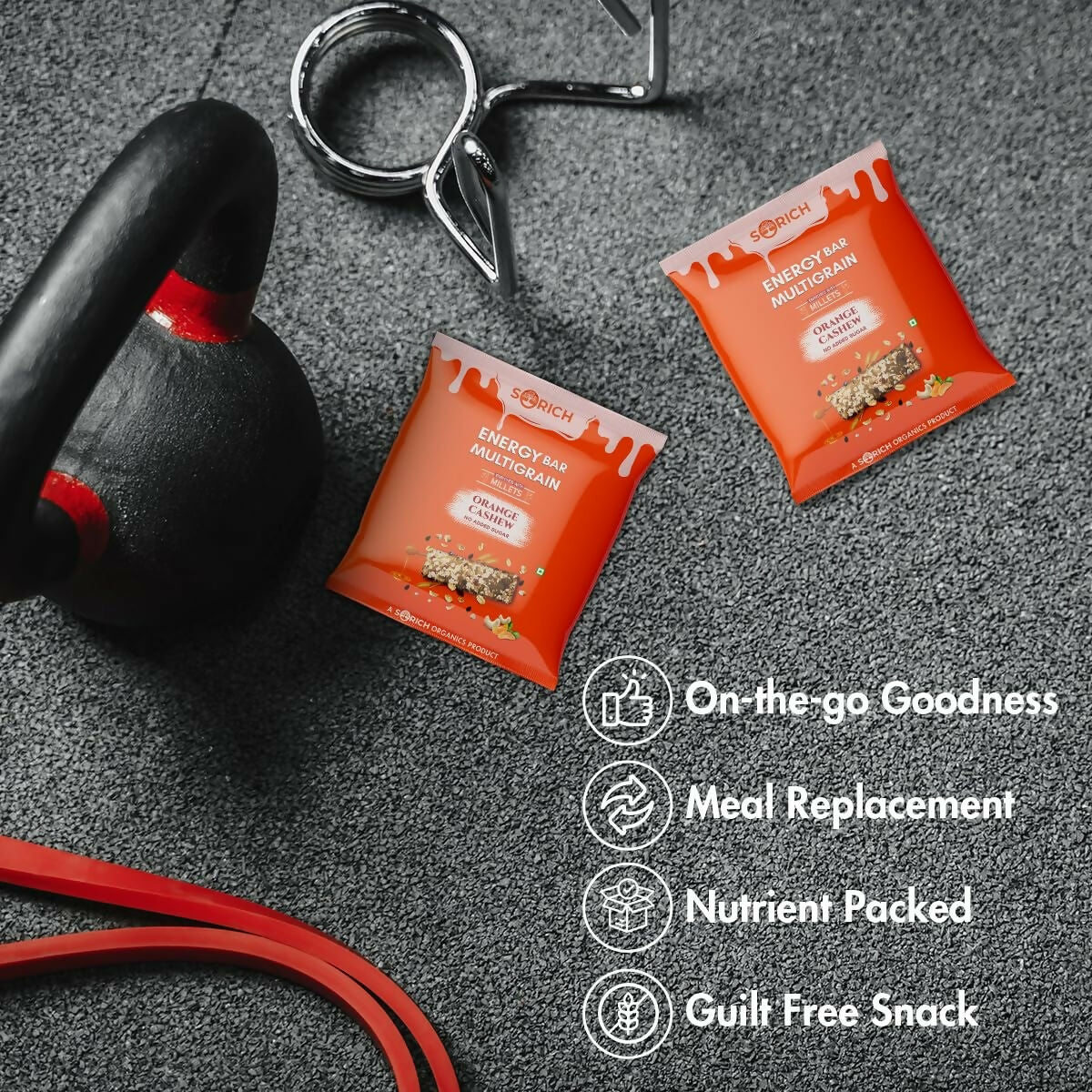 Sorich Organics Multigrain Energy Mini Bars Orange Cashew