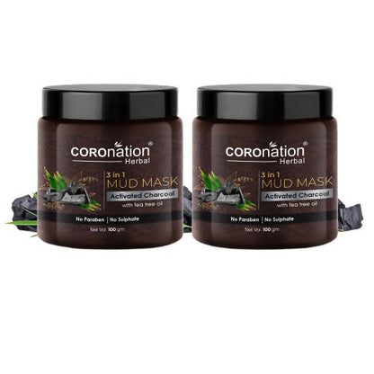 Coronation Herbal Activated Charcoal 3 in 1 Mud Mask with Tea Tree Oil