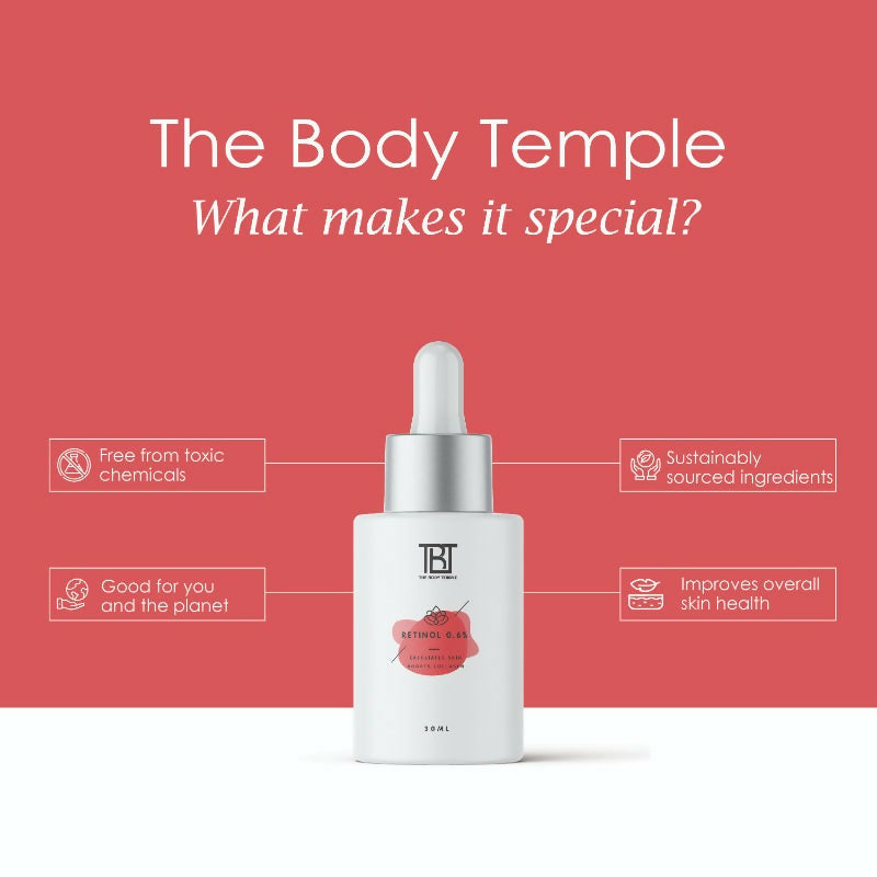 The Body Temple Retinol 0.6% Anti Ageing Night Face Serum
