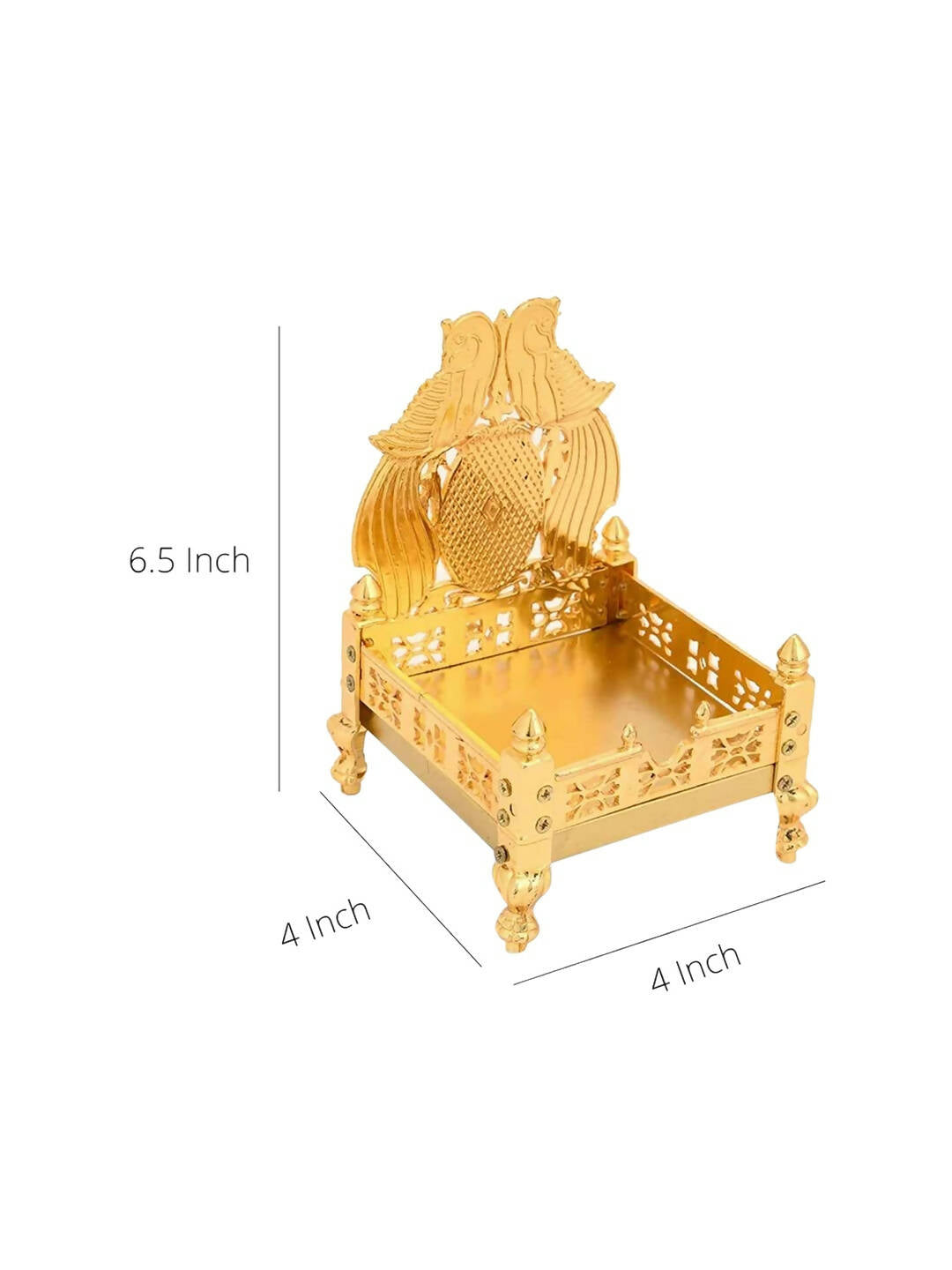 CraftVatika Gold-Toned Singhasan Chowkie