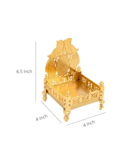CraftVatika Gold-Toned Singhasan Chowkie