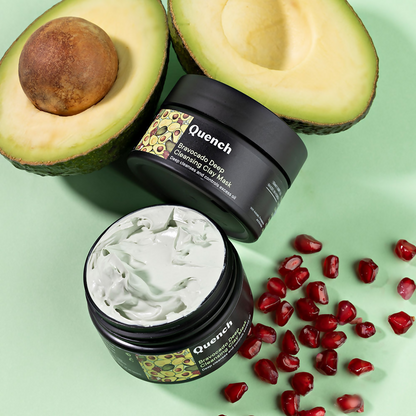 Quench Vitamin E Deep Cleansing Clay Mask with Avocado Removes Impurities & Refines Pores