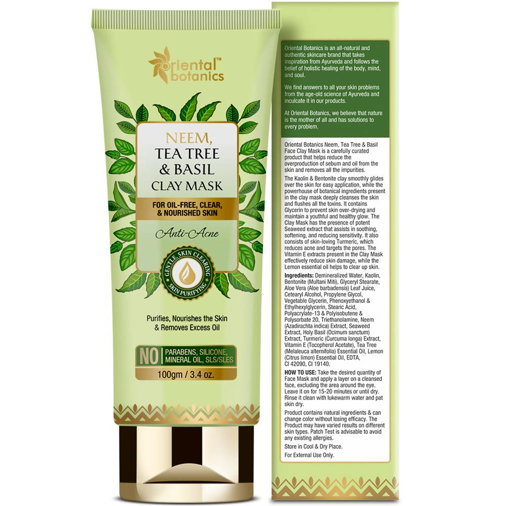 Oriental Botanics Neem, Tea Tree And Basil Anti Acne Clay Mask