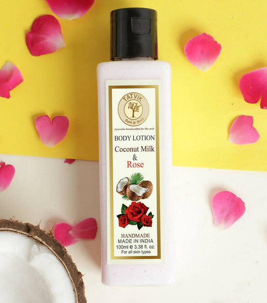Buy Tatvik Ayurveda Coconut Milk & Rose Body Lotion from DrMediCart, Ship from India to USA
