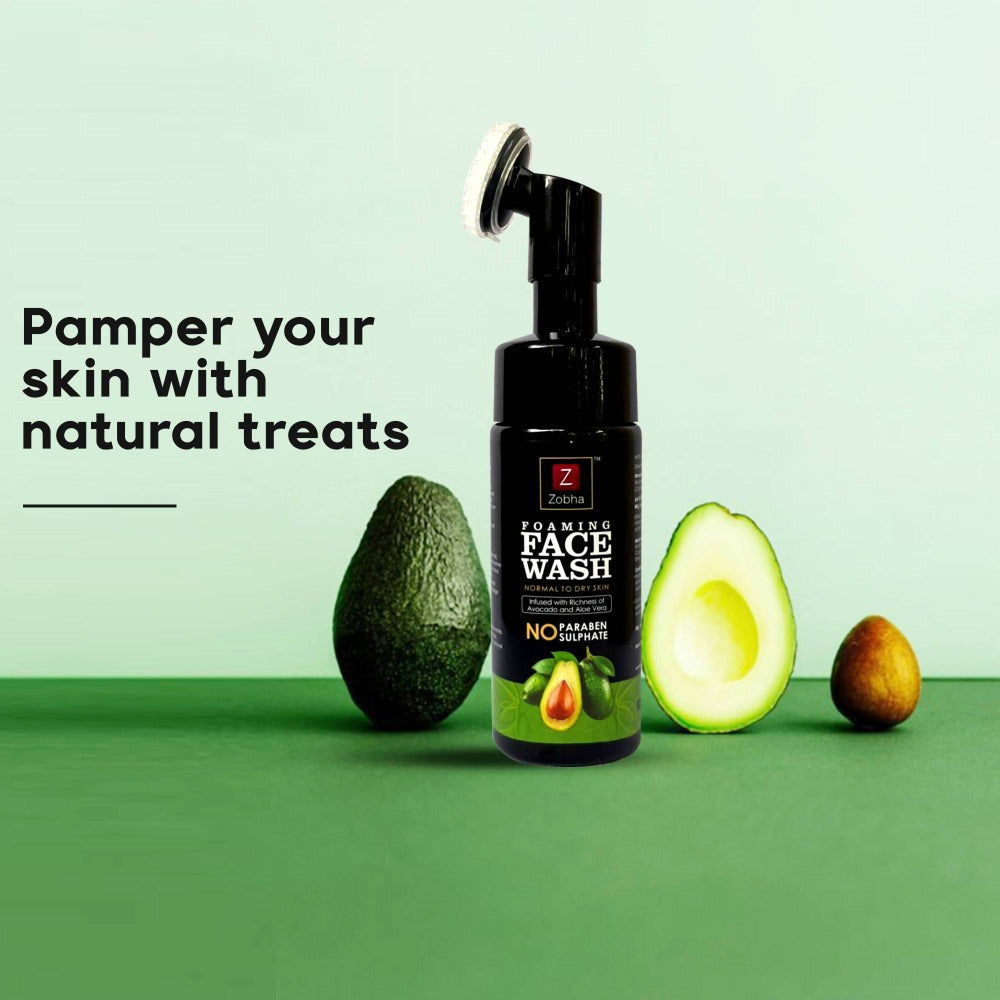 Zobha Foaming Face Wash - Avocado and Aloe Vera