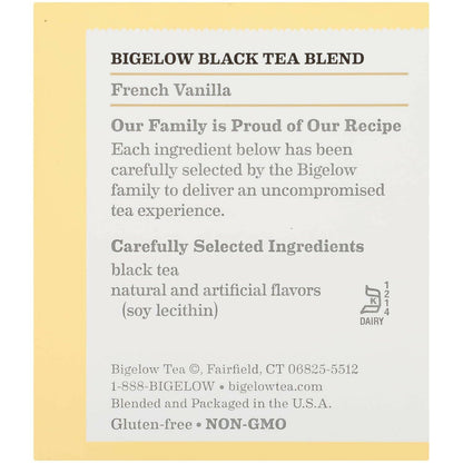 Bigelow Tea French Vanilla Black Tea Caffeinated Freshness & Aroma Caffeinated