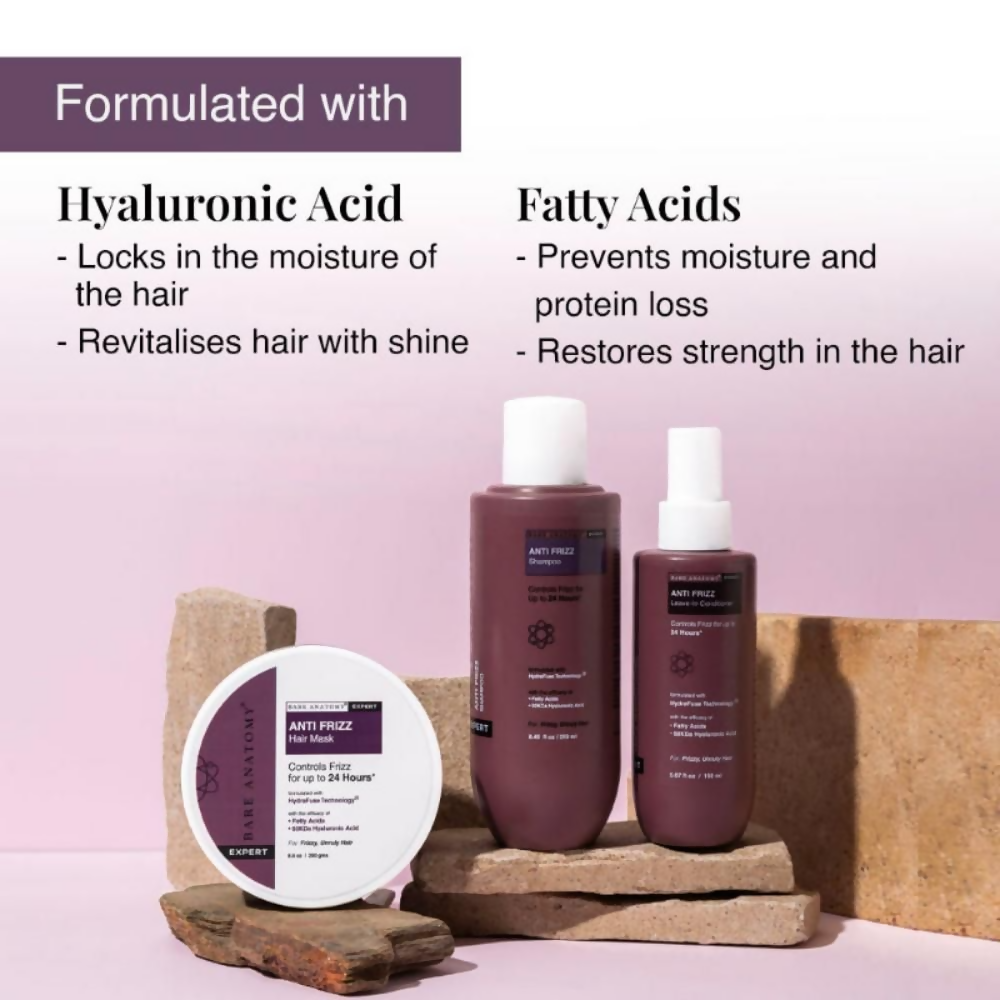 Bare Anatomy Anti Frizz Regime With Shampoo, Hair Mask & Leave In Conditioner