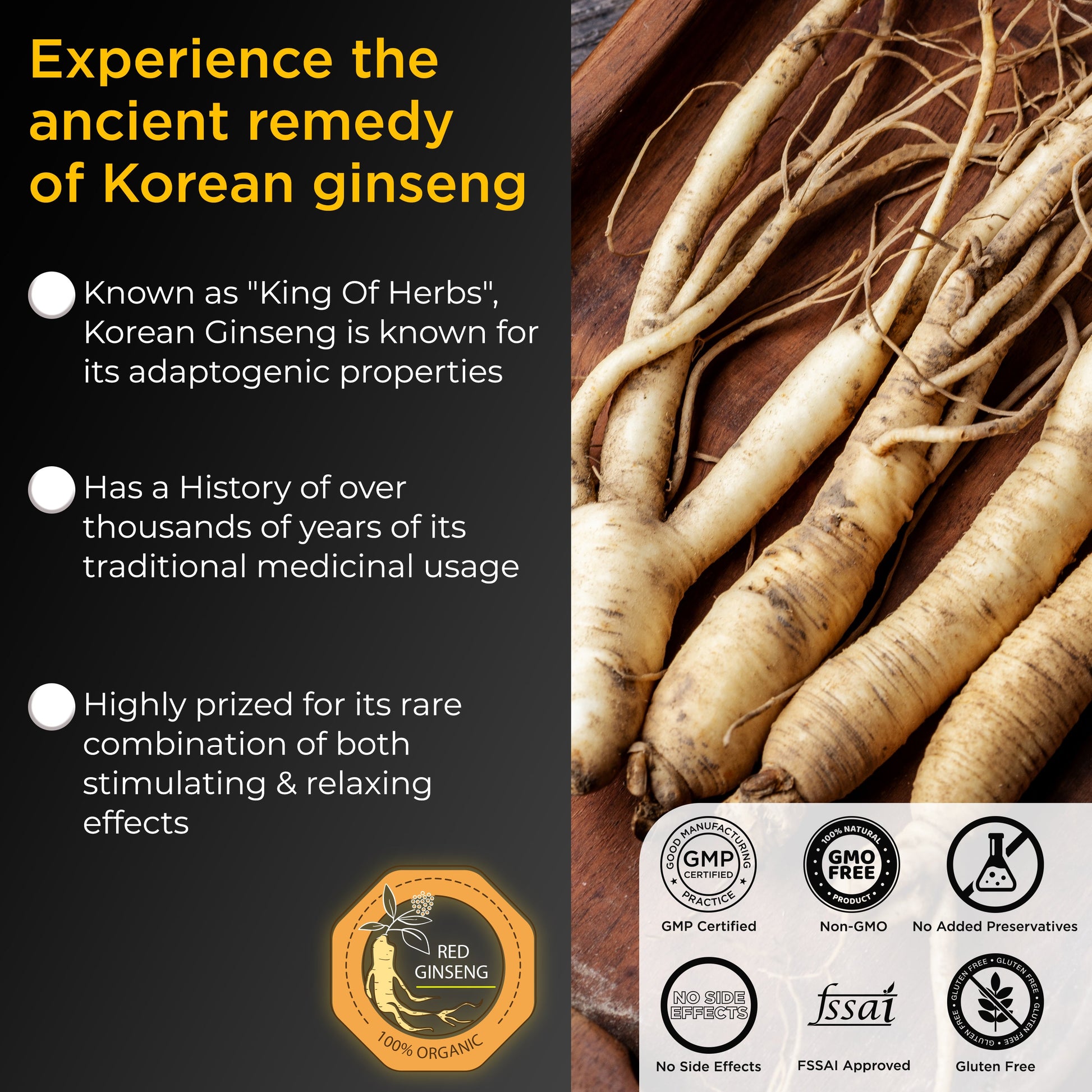 Health Veda Organics Plant Based Korean Red Ginseng Capsules