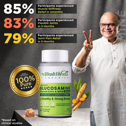 Health Veda Organics Plant Based Glucosamine Chondroitin & MSM Tablets