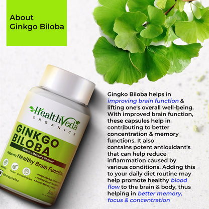 Health Veda Organics Ginkgo Biloba Capsules