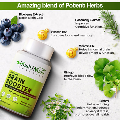 Health Veda Organics Plant Based Brain Booster Capsules