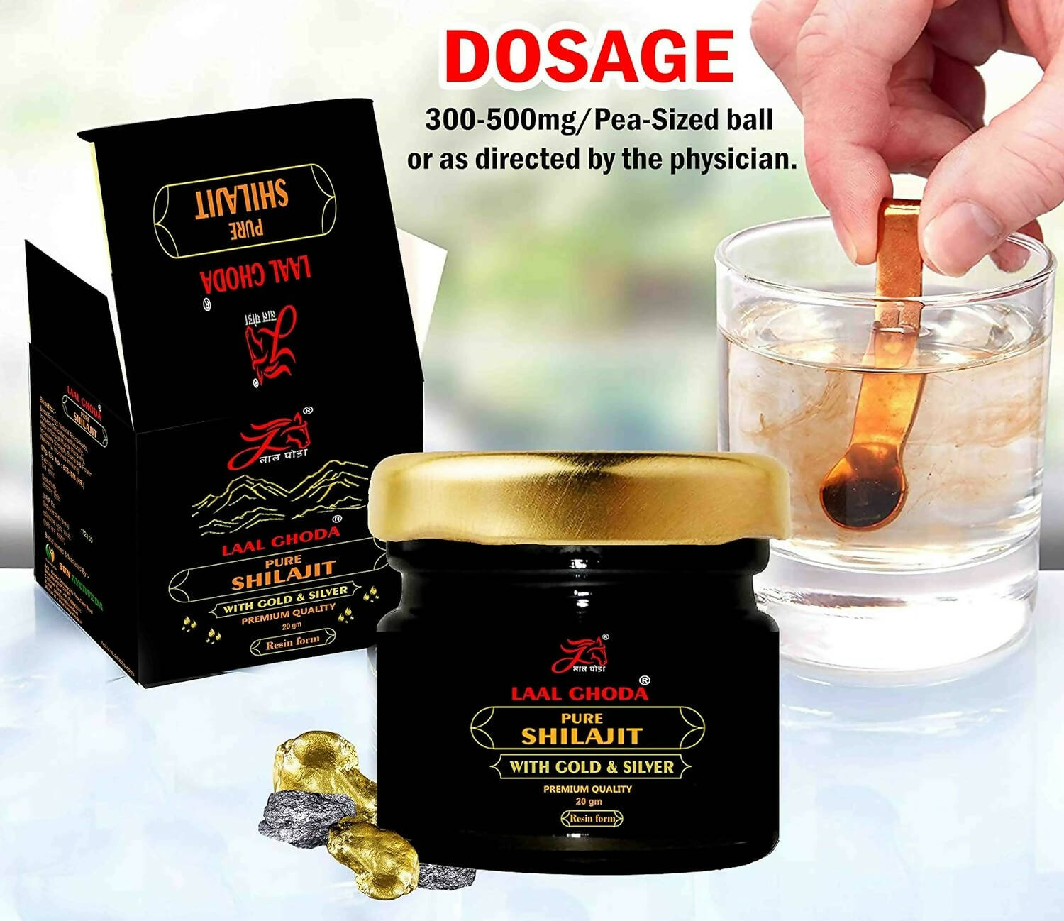 Laal Ghoda Pure Sj With Gold & Silver