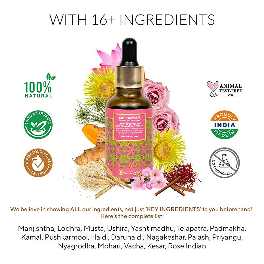 Varaasa Safranyam Saffron-Light Facial-Halo - Face Oil - DrMediCart